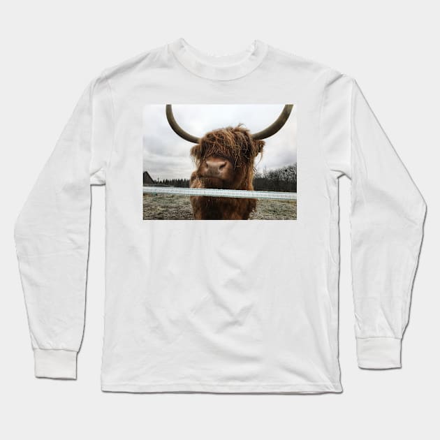 Scottish Highland Cattle Cow 2178 Long Sleeve T-Shirt by SaarelaHighland